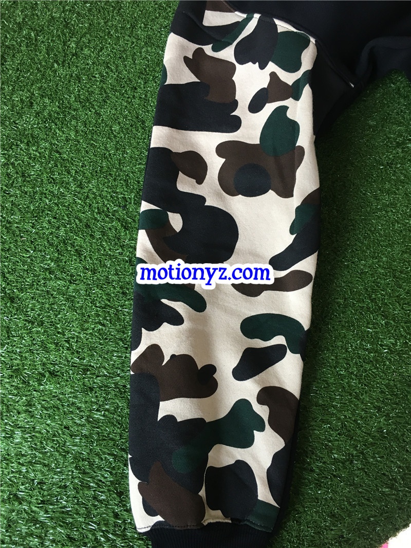 Bape Shark Hoodies Camo Black